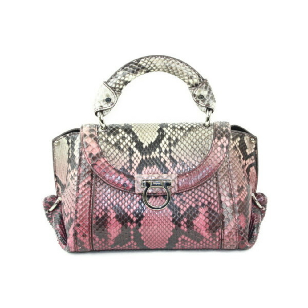 Salvatore Ferragamo Pink Gray Python Leather Sofi… - image 2